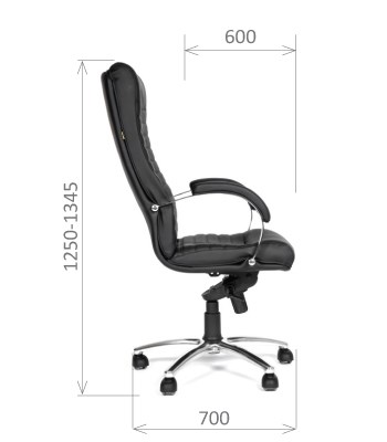 Офисное кресло CHAIRMAN 480 Экокожа премиум черная в Биробиджане - изображение 2